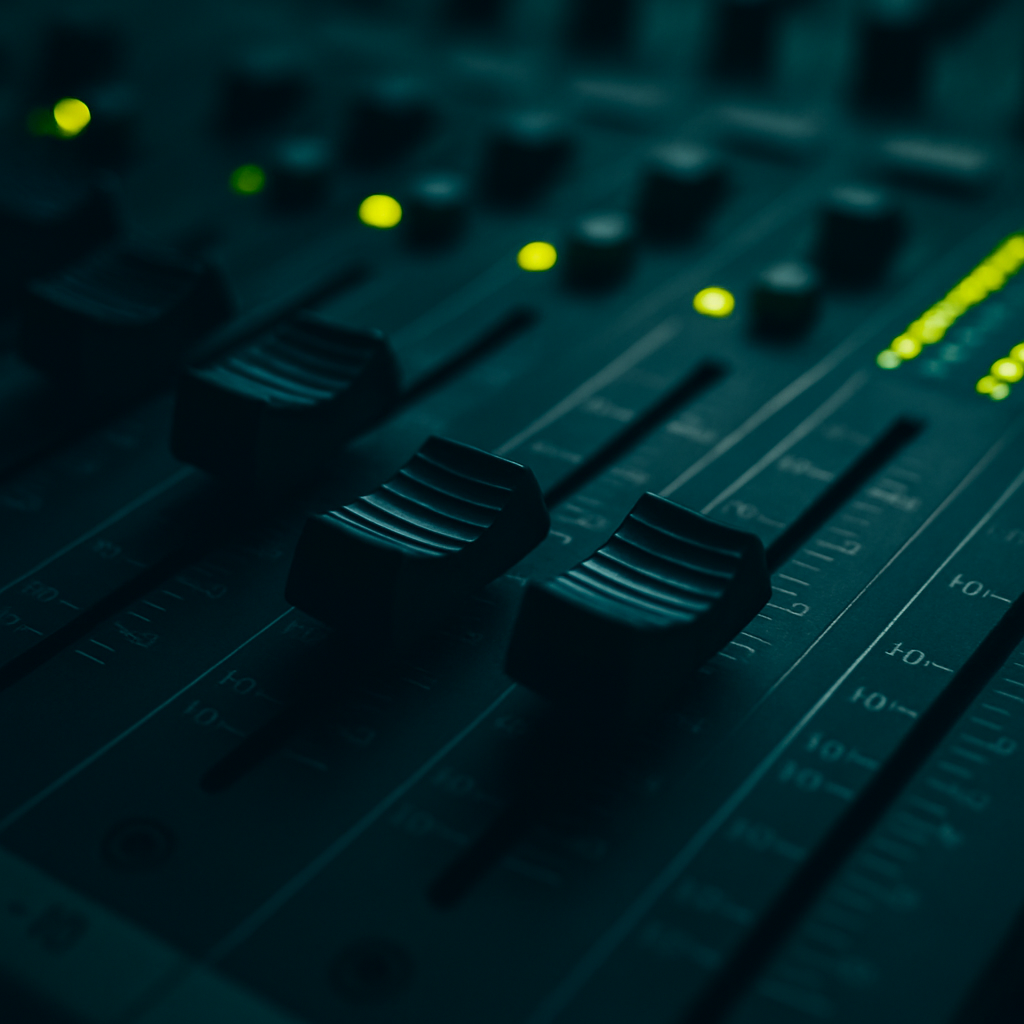 Studio mixing desk — governance as control and balance