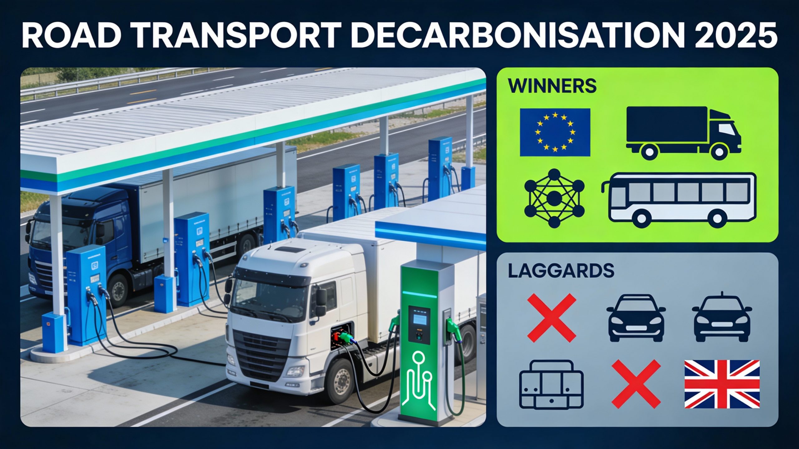 Road Transport Decarbonisation in 2025: Winners and Losers in the UK and Europe 4 road transport decarbonisation 2025 review winners and losers batteries hydrogen Europe