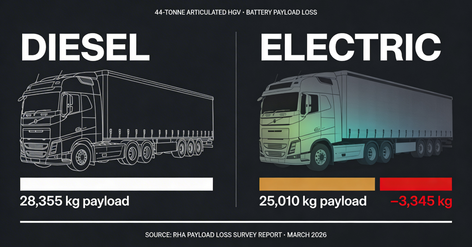Battery Payload Loss: Why Electric HGVs Are Uneconomic at 44 Tonnes