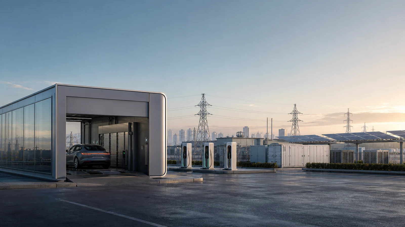 From Battery Maker to Infrastructure Company: CATL's Bigger Strategy 6 Battery swap station integrated with EV charging, battery storage, solar canopies and grid infrastructure.