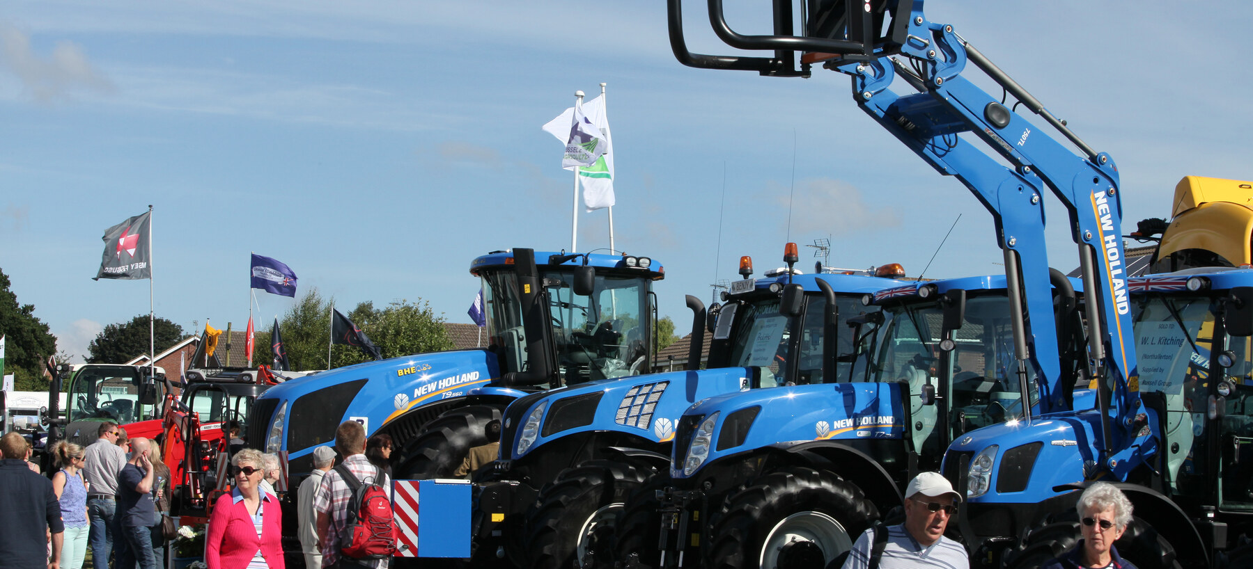 Visitors browsing tractors and farm machinery at the Great Yorkshire Show