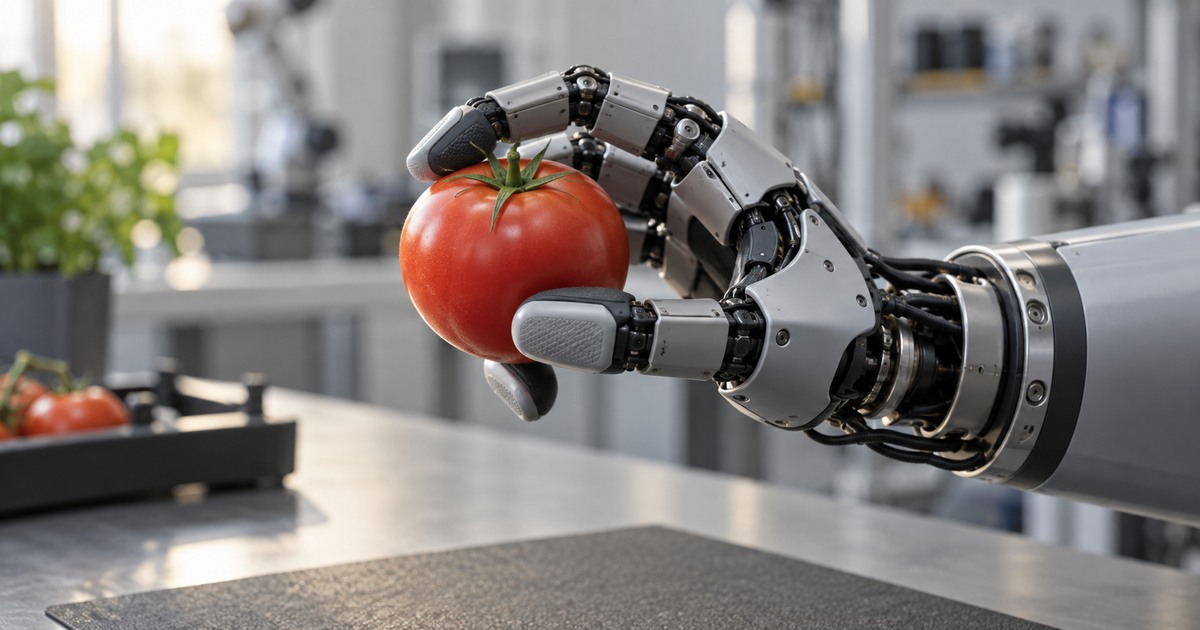 Robotics Is Attracting Billions. Look Where the Money Is Going. 1 Dexterous robotic hand using tactile fingertips to grasp a tomato without crushing it